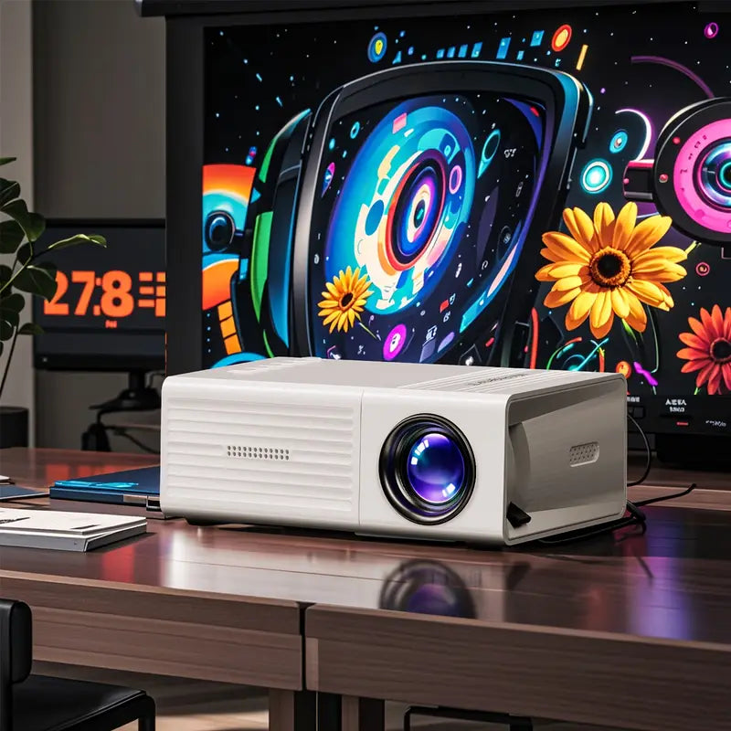 🌟 Convierte cualquier pared en un cine – Mini Proyector HY300 Portátil 🎬