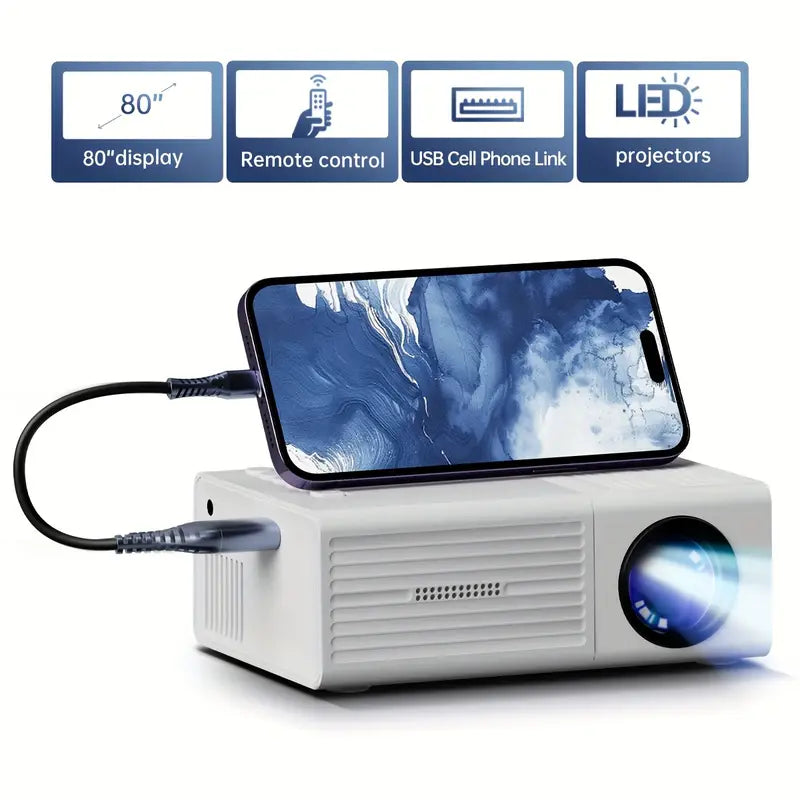 🌟 Convierte cualquier pared en un cine – Mini Proyector HY300 Portátil 🎬
