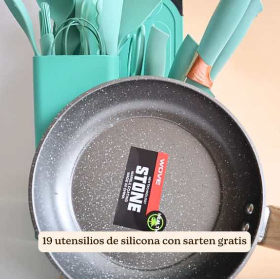 🔥 ¡19 Utensilios en 1 Solo Juego! – Silicona Premium Antiadherente